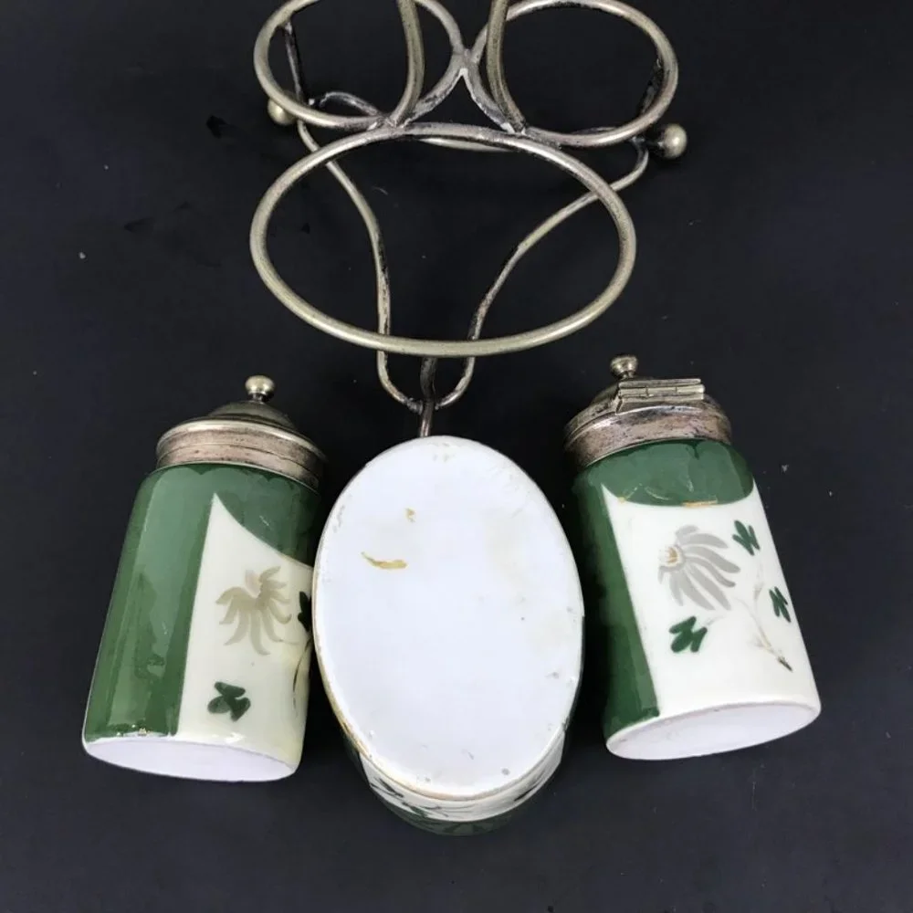 Antique Victorian Imari Japanese Cruet Condiment set